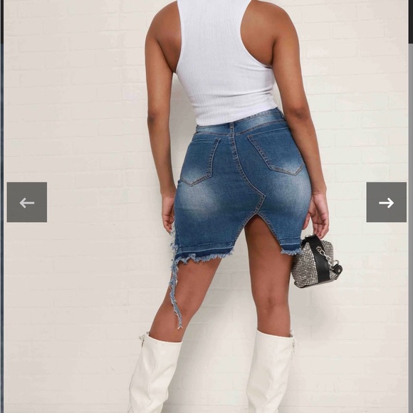 Asymmetrical Denim Skirt - Picture 3 of 4